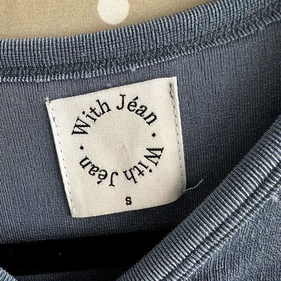 With Jean Roxy Ruched Cut Out Mini Dress Denim Blue - Picture 5 of 5